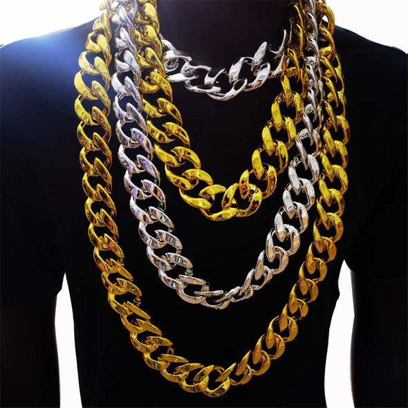 Fashion Punk Exaggerated Gold Color Thick Chain Necklace Men Personalized Jewelry DIY Waist Chain Bag Chain Wholesale