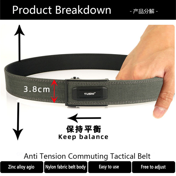 TUSHI New Hard 140CM Gun Belt for Men and Women Alloy Automatic Buckle Tactical IPSC Outdoor Belt 1100D Nylon Military Belt Male