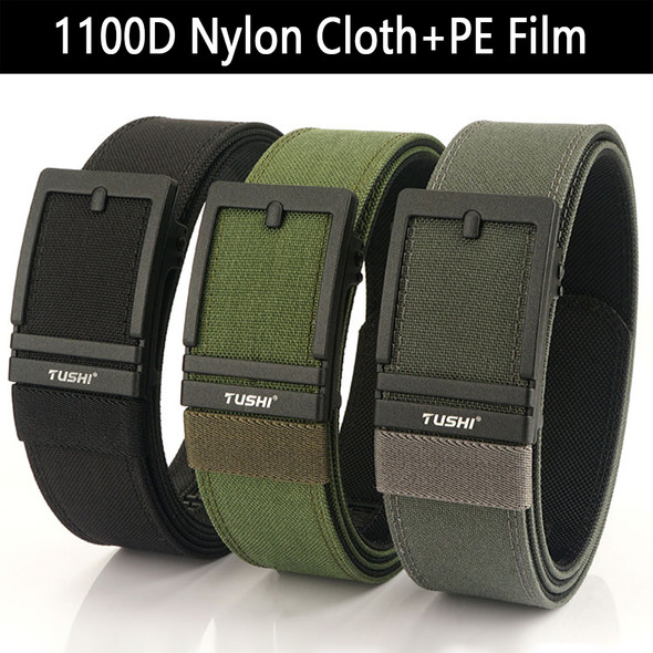 TUSHI Military 4.3cm Belt For Men Sturdy Nylon Metal Automatic Buckle Police Duty Belt Tactical Outdoor Girdle IPSC Accessories