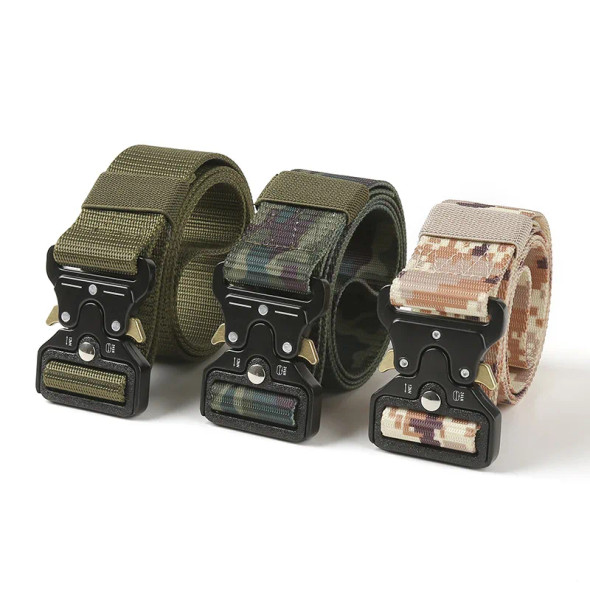 Army Style Combat Belts Quick Release Tactical Belt Fashion Men Military Canvas Waistband Outdoor Hunting Hiking Tools