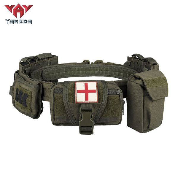 YAKEDA 6 in 1 Tactical Belt Waist Bag Outdoor Multifunction Climbing Storage Bag Hunting Pouch Belt Pocket Bag