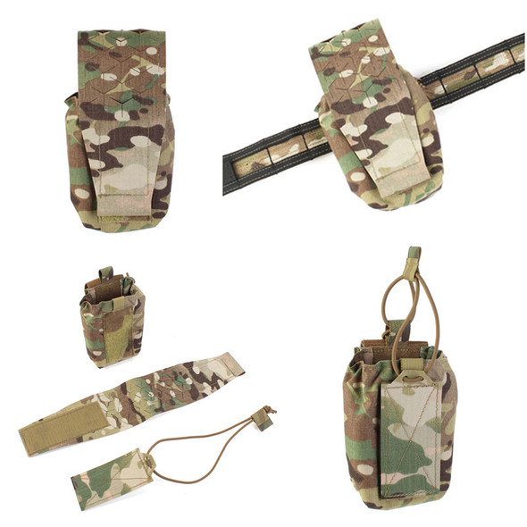 Outdoor Tactical SS Style SPUD Pouch Molle Sundries Bag Tactical Belt Interphone Radio Pouch Double 5.56 545 Bag Camouflage