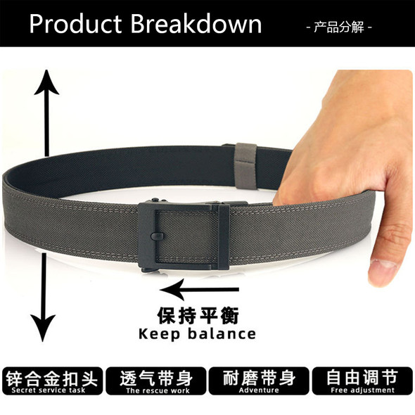 TUSHI Army Combat 140cm Gun Belt Quick Release Hanging Tactical Belt Fashion Black Men's Canvas Military Belt Outdoor Hunting