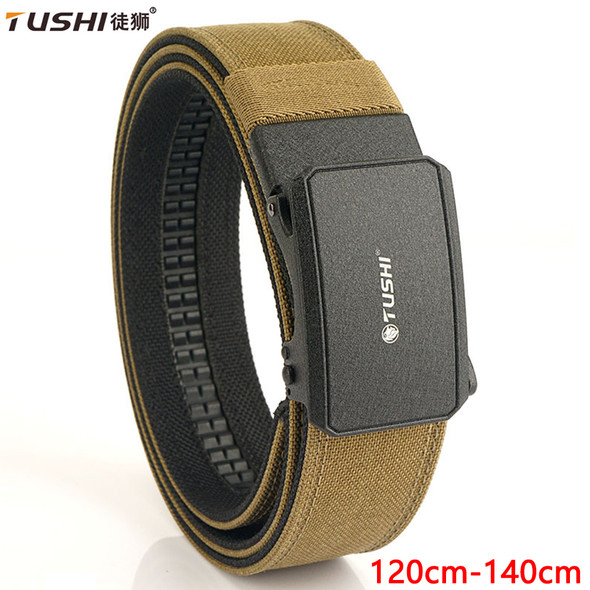 TUSHI Metal Quick Release Automatic Buckle Tactical Super Hard Belt Men Outdoor Military Training Belts High Quality Waistband