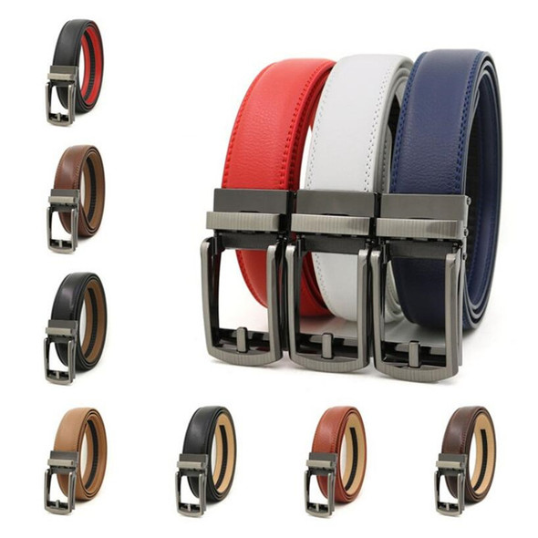 3.5cm Genuine Leather Men's Belt Alloy Automatic Buckle Two-layer Cowhide Business Casual Belt for Men Wholesale