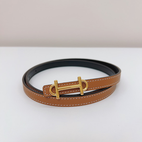 2024New Genuine Leather Belt Double Sided Available Women's Fashion High quality Luxury Brand Small Belt with Jean Sweater Shirt