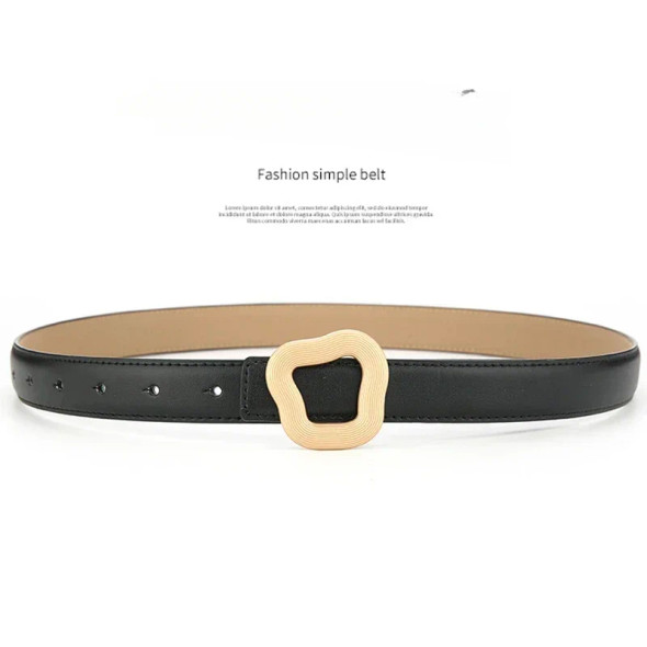 2024 New Korean Version Minimalist Belt Women's Leather Belt with Cowhide Matching Sweater Windbreaker Decorative Belt