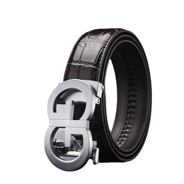 2024 New High-Grade Men's Leather Embossing Automatic Checkoff Full-Grain Leather Business Waistband GG Belt Luxury Designer