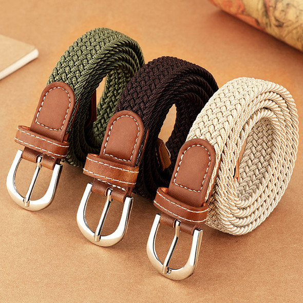 Women's elastic and elastic woven belt in one outfit, casual and versatile denim belt for men and women