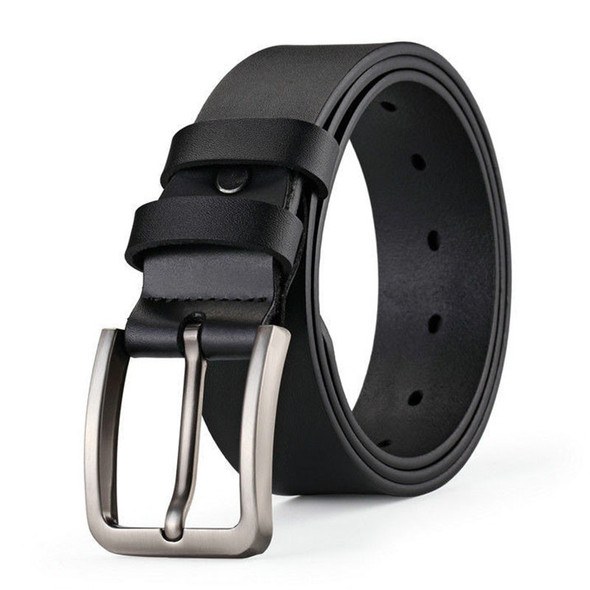 New Business Leisure Men's Alloy Square Pin Buckle Belts Male Famous Brand Luxury Designer PU Leather Jeans Belts for Men