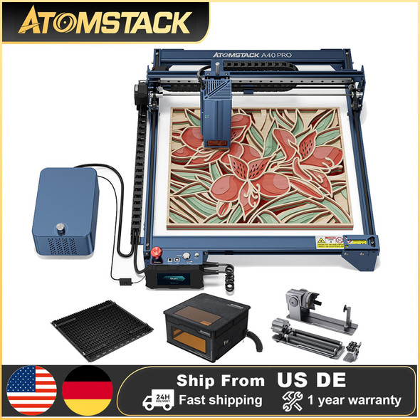 AtomStack S40 A40 Pro 210W Laser Engraver Machine With F60 Air Assist 48W Optical Power CNC Engraving Metal Cutting Wood Acrylic