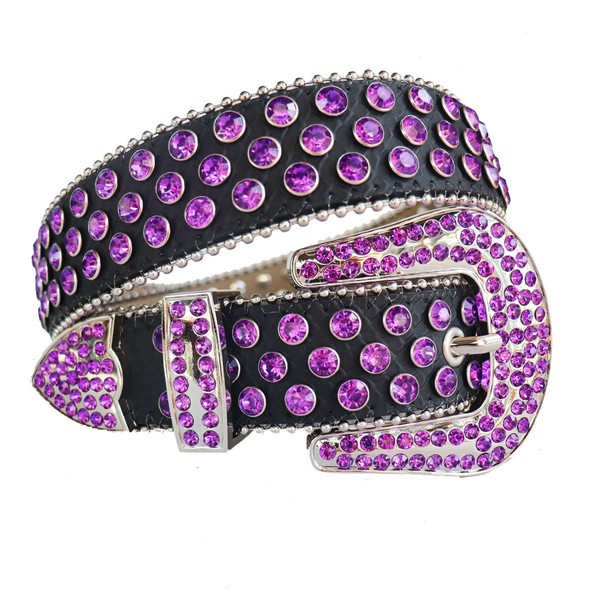 Luxury Women Men Western Sparkle Designer Unisex Cowboy Rhinestone Belt Crystal Diamond Leather BB Belt