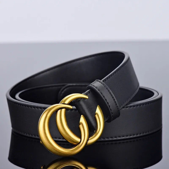 New Women's Casual Belt Metal Button Head Black PU Leather Daily Wear Decoration Jeans Designer Belt Men's and Women's Belts