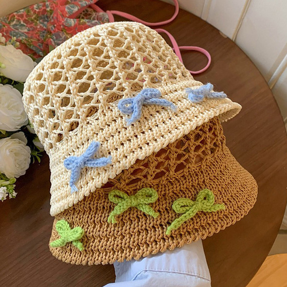 Summer Bow Straw Bucket Hats For Women Spring Travel Sunshade Hat Fishermen Cap For Lady Panama Outdoor Travel Visor Caps Gorros