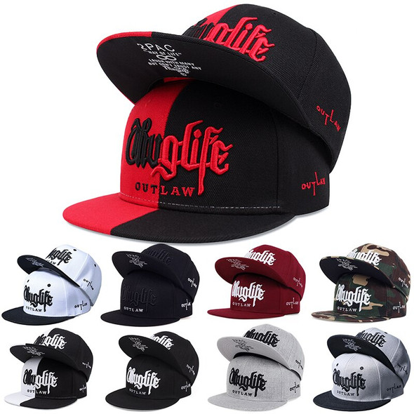 1 Pcs Fashion Fastball CAP Thuglife Embroidery Hiphop Baseball Cap Snapback Hat Adult Outdoor Casual Sun Casual Bone Adjustable