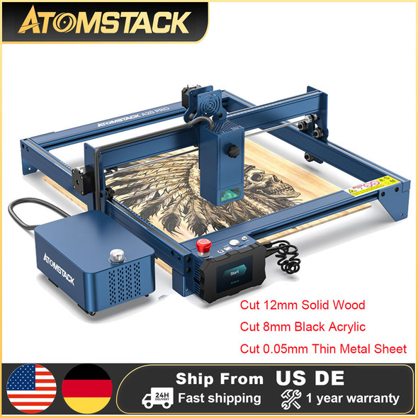 AtomStack S20 A20 Pro 130W Laser Engraving/Cutting Machine with F60 Air Assist 20W Output CNC Metal Engraver Wood Acrylic Cutter