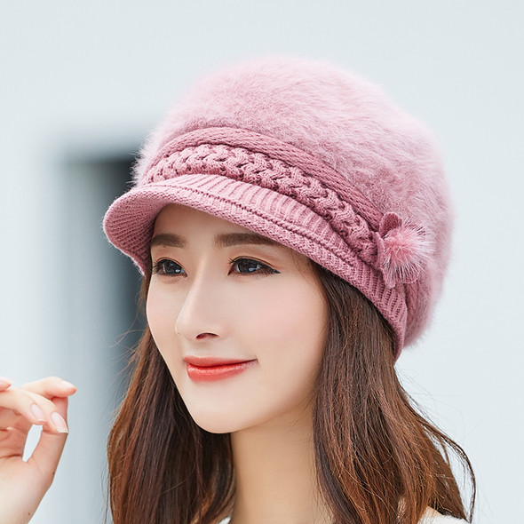 Women Rabbit Fur Knitted Hats Casual Solid Color Autumn Girls Winter Hat Female Bonnet Caps Boina Feminino Bonnets Bucket Hat