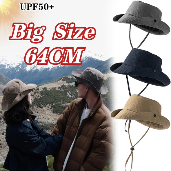 Big Size 64cm Bucket Hat Male Summer Sun Protection Sun Hat Outdoor Fishing Breathable Fisherman Hat Women Bob Couple Style