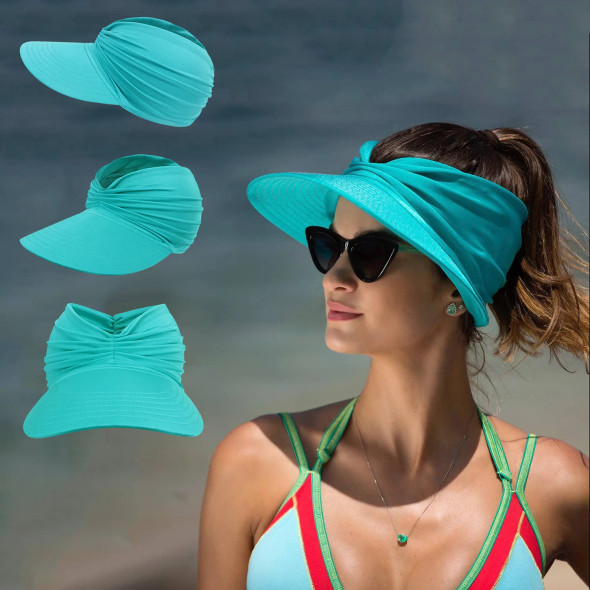 Women Sun Visor Sun Hat Women Anti-ultraviolet Elastic Hollow Top Hat Outdoor Quick-drying Sun Hat Summer Beach Hat UPF 50+