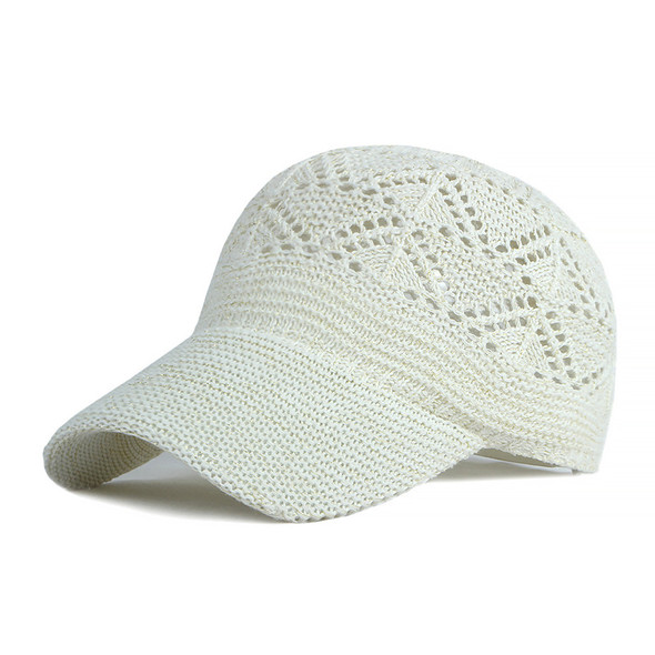 Summer Women's Hollow baseball cap Breathable Knit Hat Holiday Mesh Hat Adjustable Cap Sun Hat Summer Women's Hollow baseball cap Breathable Knit Hat Holiday Mesh Hat Adjustable Cap Sun Hat
