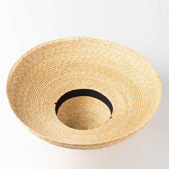 ins retro elegant dome-shaped straw straw hat ladies summer sun protection sunshade concave shape beach straw hat