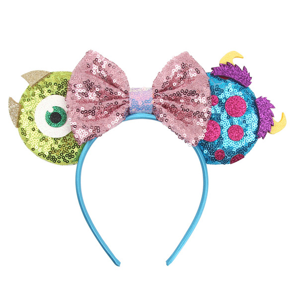 NEW Sullivan Disney Ears Headband Monster Inc Minnie Mouse Hairband Women Cartoon Character Cosplay Hair Accessories Kids Party