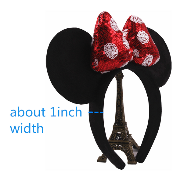 2023 Disney Mouse Ears Headband For Girls Adults 5''Polka Dot Bow Hairband Festival Party Travel DIY Hair Accessories