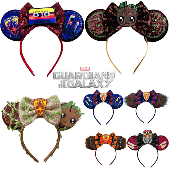 Disney Guardians of The Galaxy Hair Accessories Women Marvel Groot Emblem Rocket Raccoon Ears Headbands Girl Star-Lord Hair Band
