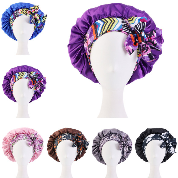 New Large Satin Bonnet Silk Night Sleeping Cap Long Satin Bonnet With Head Tie Band Bonet Edge Wrap For Women Curly Braid Hair New Large Satin Bonnet Silk Night Sleeping Cap Long Satin Bonnet With Head Tie Band Bonet Edge Wrap For Women Curly Braid Hair