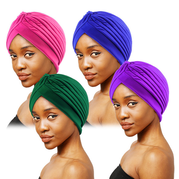 4PCS/LOT Muslim Women Hijab Cap islamic inner Undercap Turban India Headscarf Sleep Night Cap Beanie Bonnet Hair Loss Chemo Caps