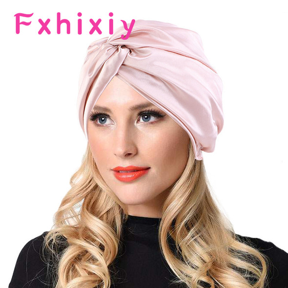 Luxury Silk Feel Sleep Cap Satin Turban Soft Night Sleeping Hair Bonnet Slouchy Elastic Hair Covers for Women Girls Turbante Hat