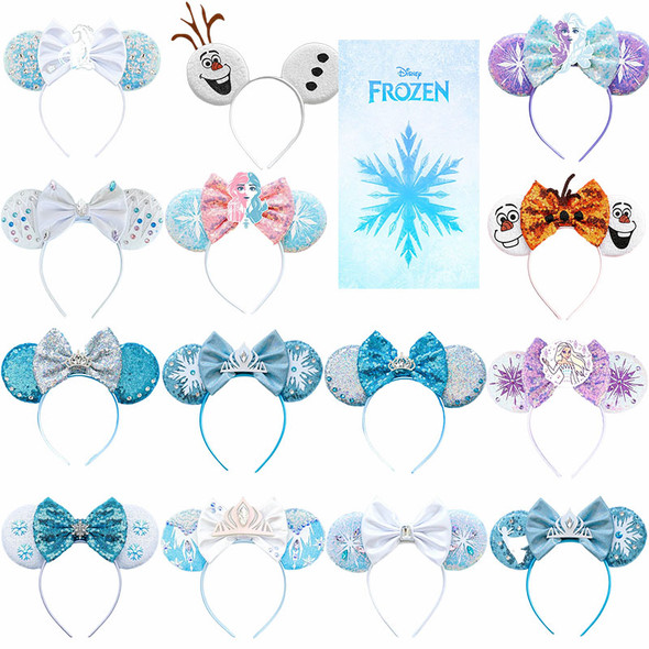 Anime Frozen Hari Bands Girls Olaf Bow Hairbands Kids Snowflake Crown Hair Accessories Women Disney Princess Elsa Headbands Gift