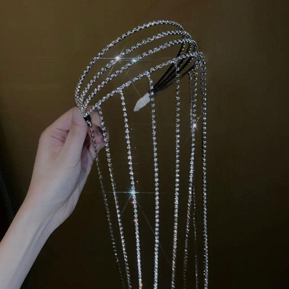 2023 Fashion Tassel Multilayer Crystal Headband For Women Shining Rhinestone HairClip Wedding Party Hair Accessories Jewelry 2023 Fashion Tassel Multilayer Crystal Headband For Women Shining Rhinestone HairClip Wedding Party Hair Accessories Jewelry