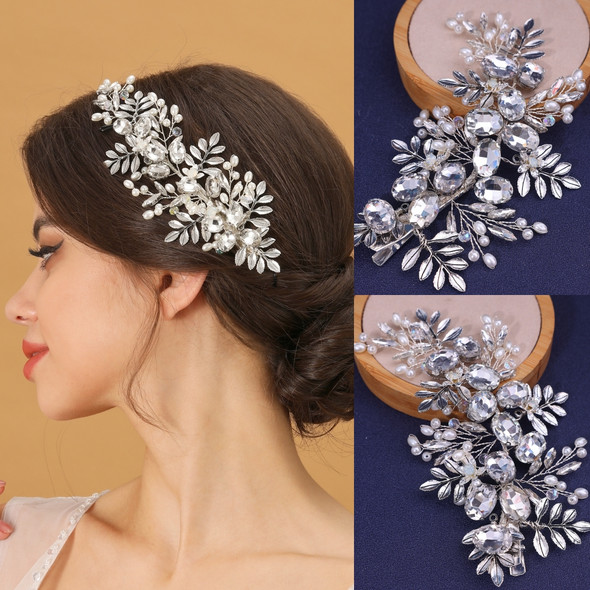 Luxury Crystal Pearl Hair Clip Hairpin Headband For Women Rhinestone Bridal Wedding Hair Accessories Jewelry Clip Pin Headband