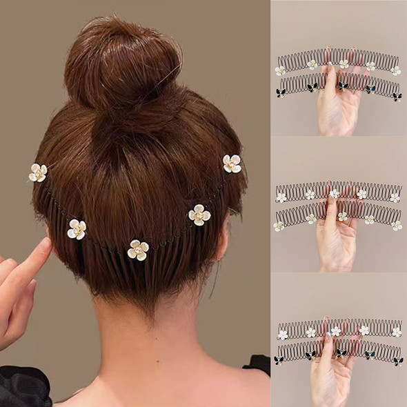 Camellia Hair Comb Invisible Bangs Hair Clip Tidy Artifact Hair pin Girls Hairpin Women Tools Fixed Inser Comb Hair Accessories