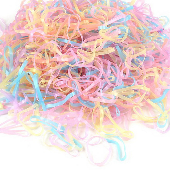 500pcs/LOT Multi Color Ponytail Hair Holders Hair Accessories Mixed Rubber Bands Elastic Hair Ties Girls Kids Tie Gum