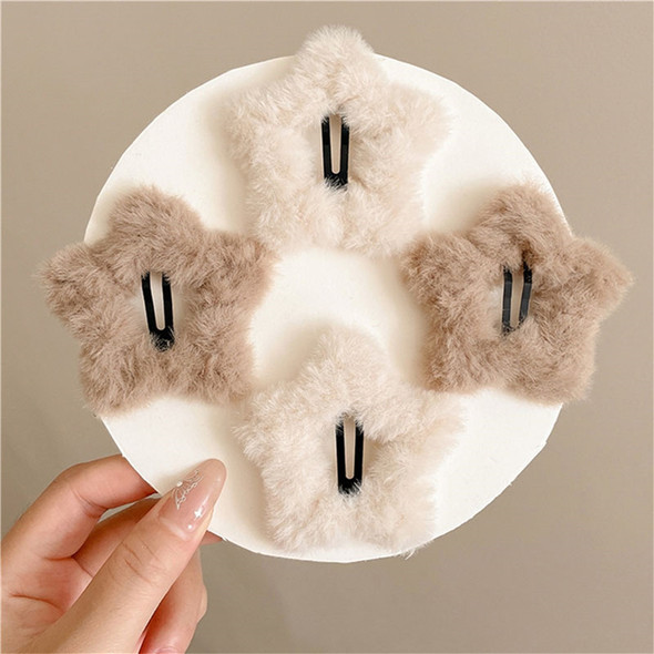 Winter Plush Y2K Star BB Hair Clips for Women Hairpins Cute Fluffy Side Bangs Clips Korean Fashion Headdress Hair Accessories