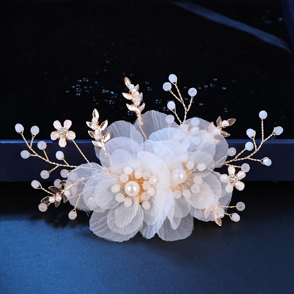 Crystal Flower Leaf Hair Clip Hairpin Headband For Women Bride Party Wedding Bridal Hair Accessories Jewelry Clip Pin Gift