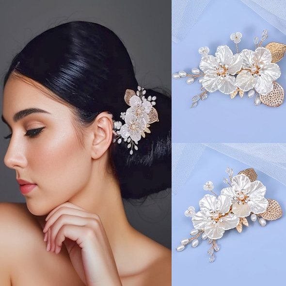 Crystal Pearl Hair Clip Hairpin Rhinestone Flower Leaf Hair Clip Pin Band Bridal Wedding Hair Accessories Jewelry Clip Headband