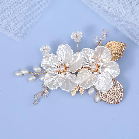 Crystal Pearl Hair Clip Hairpin Rhinestone Flower Leaf Hair Clip Pin Band Bridal Wedding Hair Accessories Jewelry Clip Headband