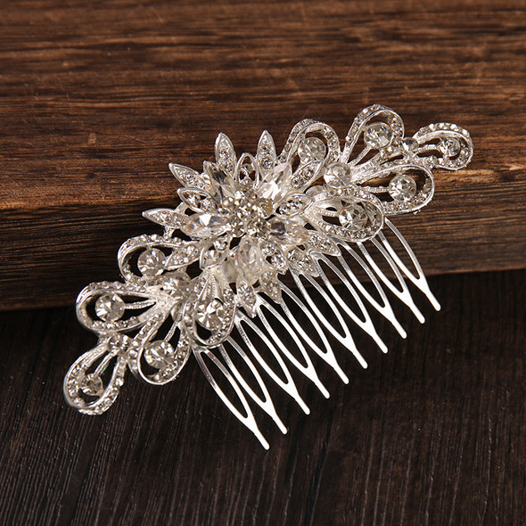 Crystal Flower Hair Comb Clip Hairpin For Women Bride Rhinestone Bridal Wedding Hair Accessories Jewelry Comb Clip Hairpin Gift