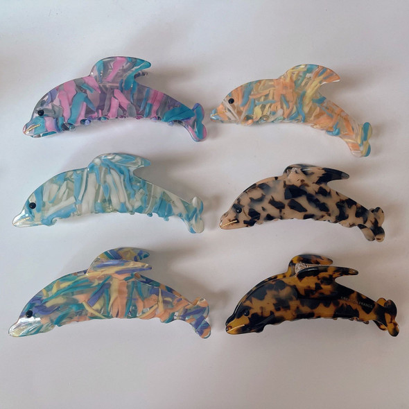 Muweordy Dolphin Hair Claw Clip Acetate Hair Clips Cute Claw Clip Popular Hair Catches Kawaii Hair Accessories For Women