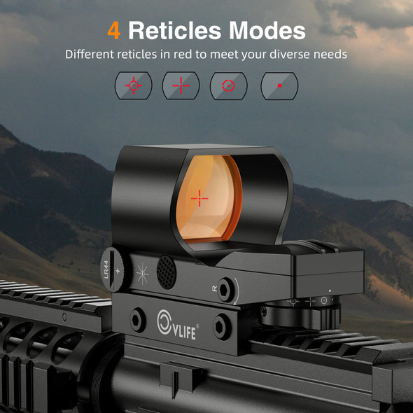 MidTen Rifle Scope Hunting 1x28x40 Red Dot Reflex Sight 4 Adjustable