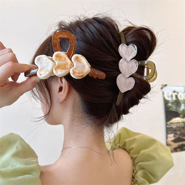 Korean Trendy Large Jelly Heart Hair Claw Clips Girls Y2k Acrylic Hairpins Barrettes Summer Washing Face Headdress Accessories