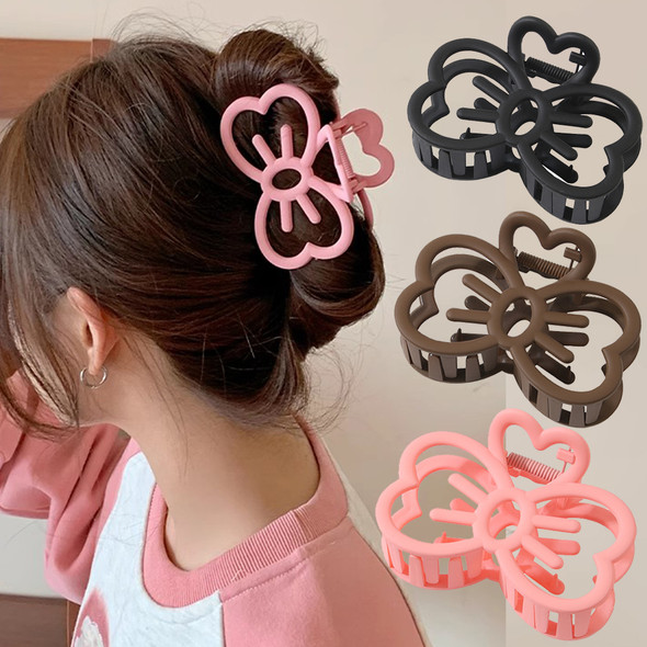 Korean Cute Bowknot Hair Clip Plastic Claw Clip Candy Color Crab Hair Clip for Girls Sweet Hair Claw Hair Accessories for Women
