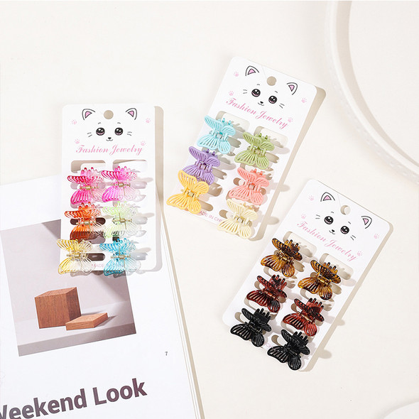 Hair Accessories For Women 6Pcs/Set Mini Crab Hair Clip Acrylic Hair Clips Hairpins Color Bangs Side Clips Popular Hair Catches