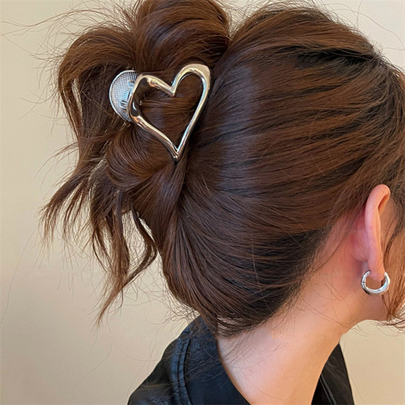 2023 Y2k Metal Bow Grab Clip Hair Claws Korean Fashion Simple Headwear Girls Women Back Of Head Half Tie Hair Shark Clip Jewelry