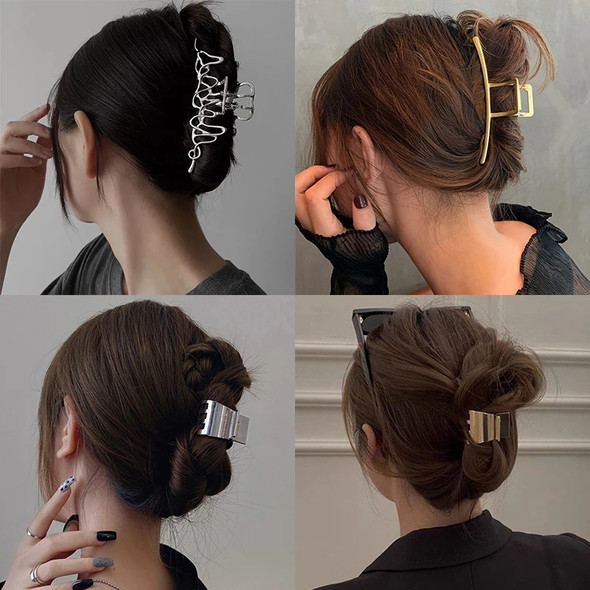 Fashion Irregular Metal Hair Claw Vintage Hair Clips Crab Hairpin Simple Geometric Barrettes Headband Hair Accessories Headwear