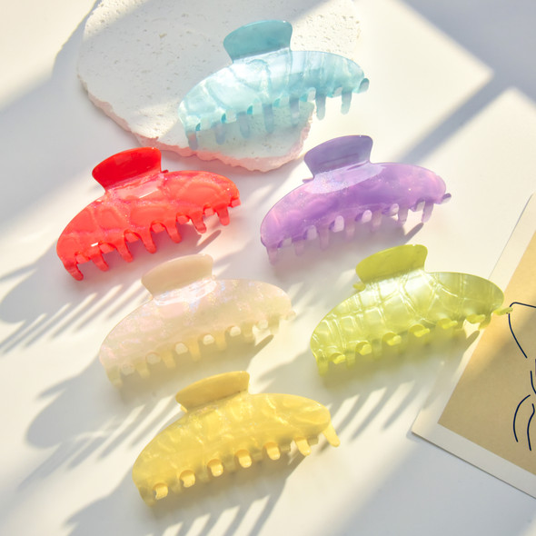 New French Romantic Multicolour Hair Claws Acrylic Claw Clip Solid Color INS Crab Hair Clip Popular Hair Catches for Girls