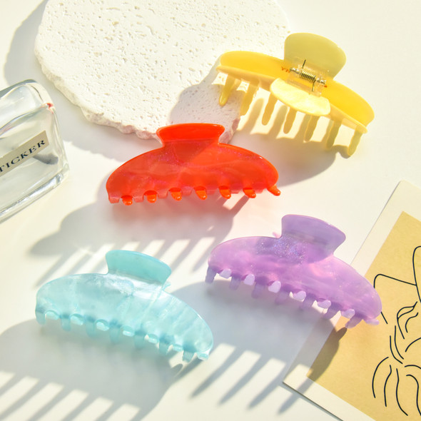 New French Romantic Multicolour Hair Claws Acrylic Claw Clip Solid Color INS Crab Hair Clip Popular Hair Catches for Girls